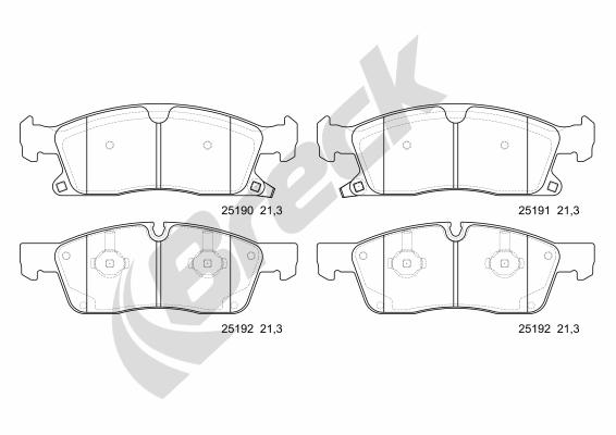 Brake Pad Set, disc brake - 25190 00 551 00 BRECK